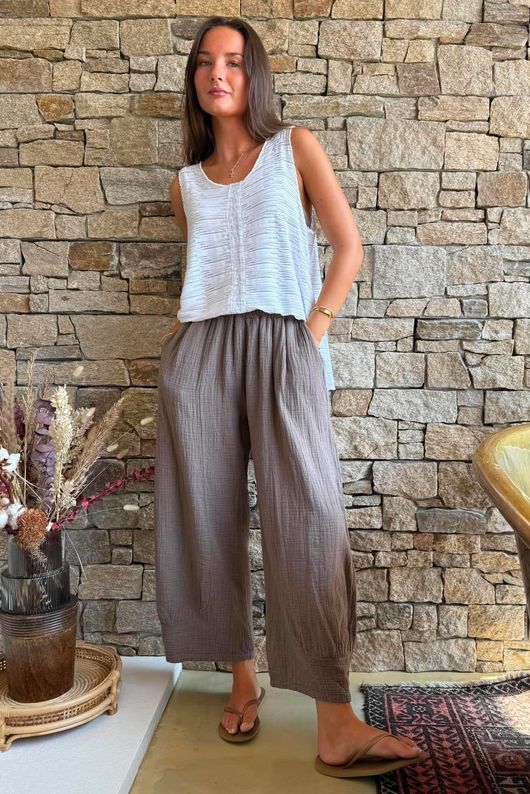 Santos Cushion Cotton Quirky Pant Earth 